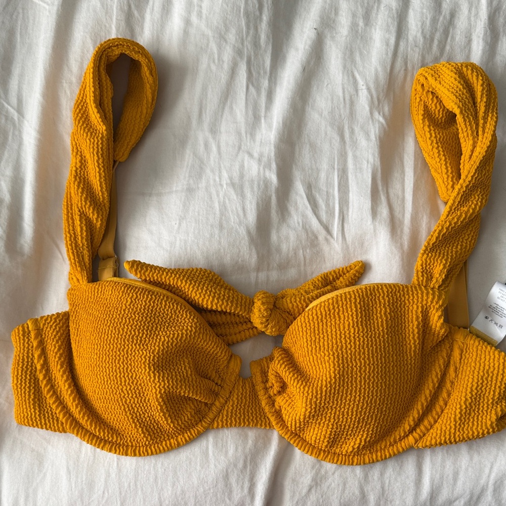 Dippin' Daisy's Mustard Textured Bikini Top